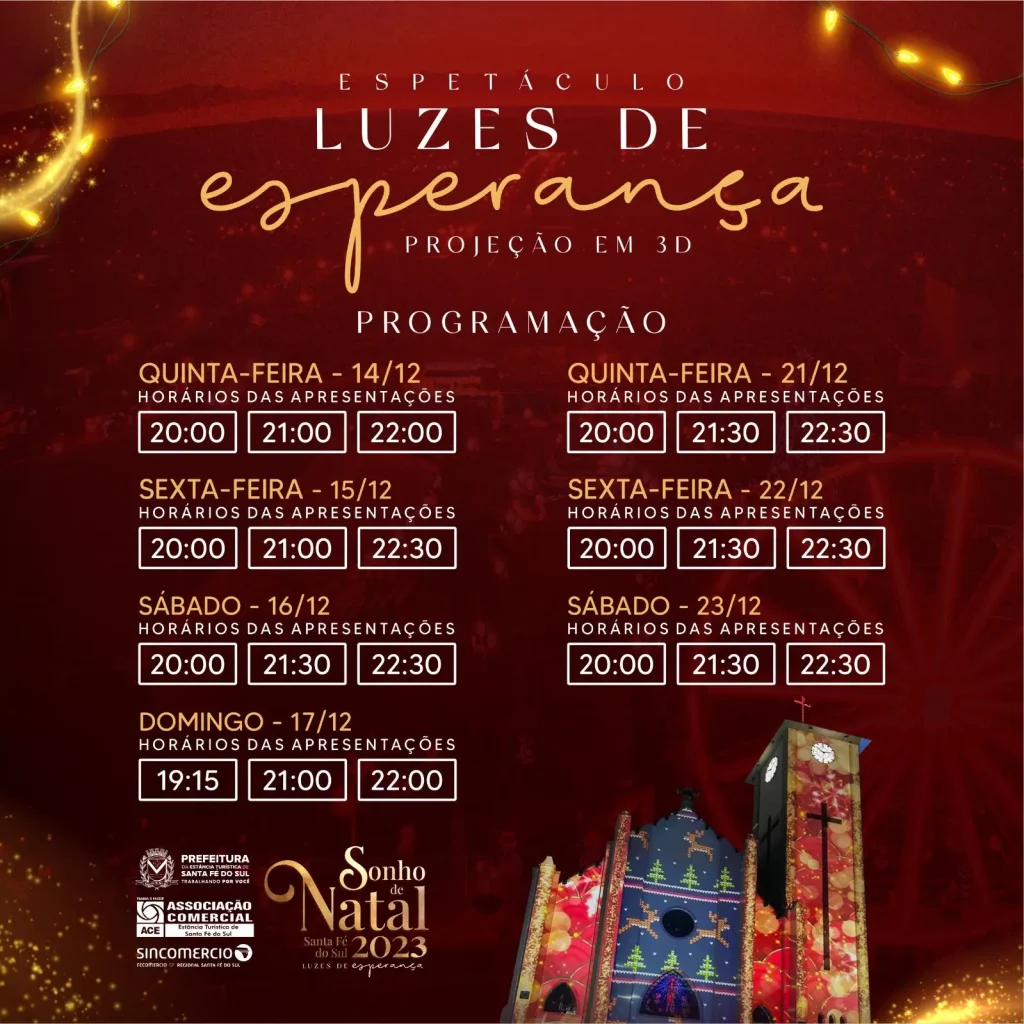 Natal Fé, Luz e Esperança dias 17 e 21