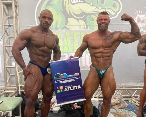 Atletas de fisiculturismo aparecidenses Nio Souza e Maicon Queiroz