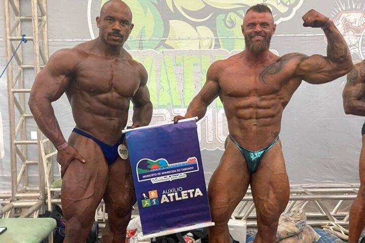 Atletas de fisiculturismo aparecidenses Nio Souza e Maicon Queiroz